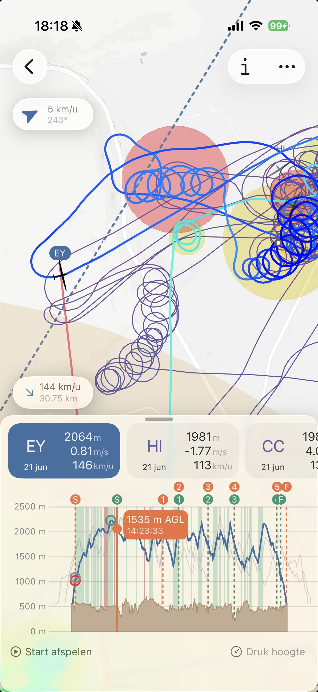 Flights at different absolute times before alignment