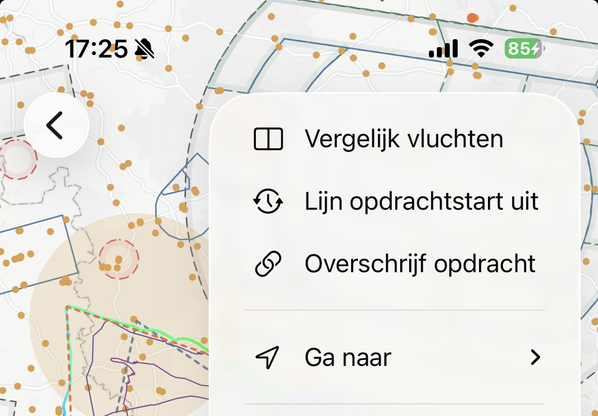 Override task option in the flight menu