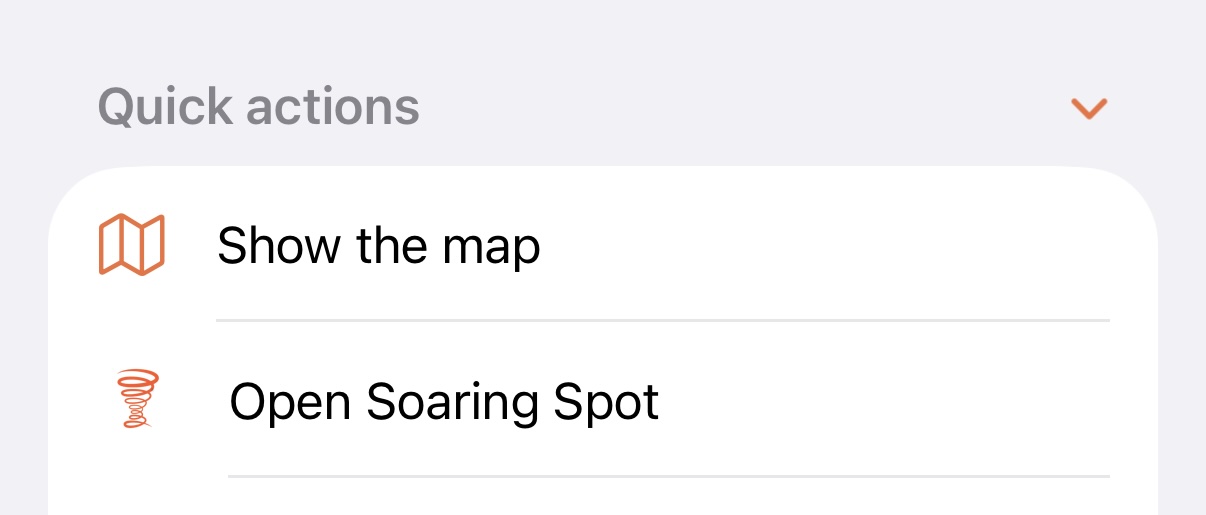 Open Soaring Spot from the sidebar
